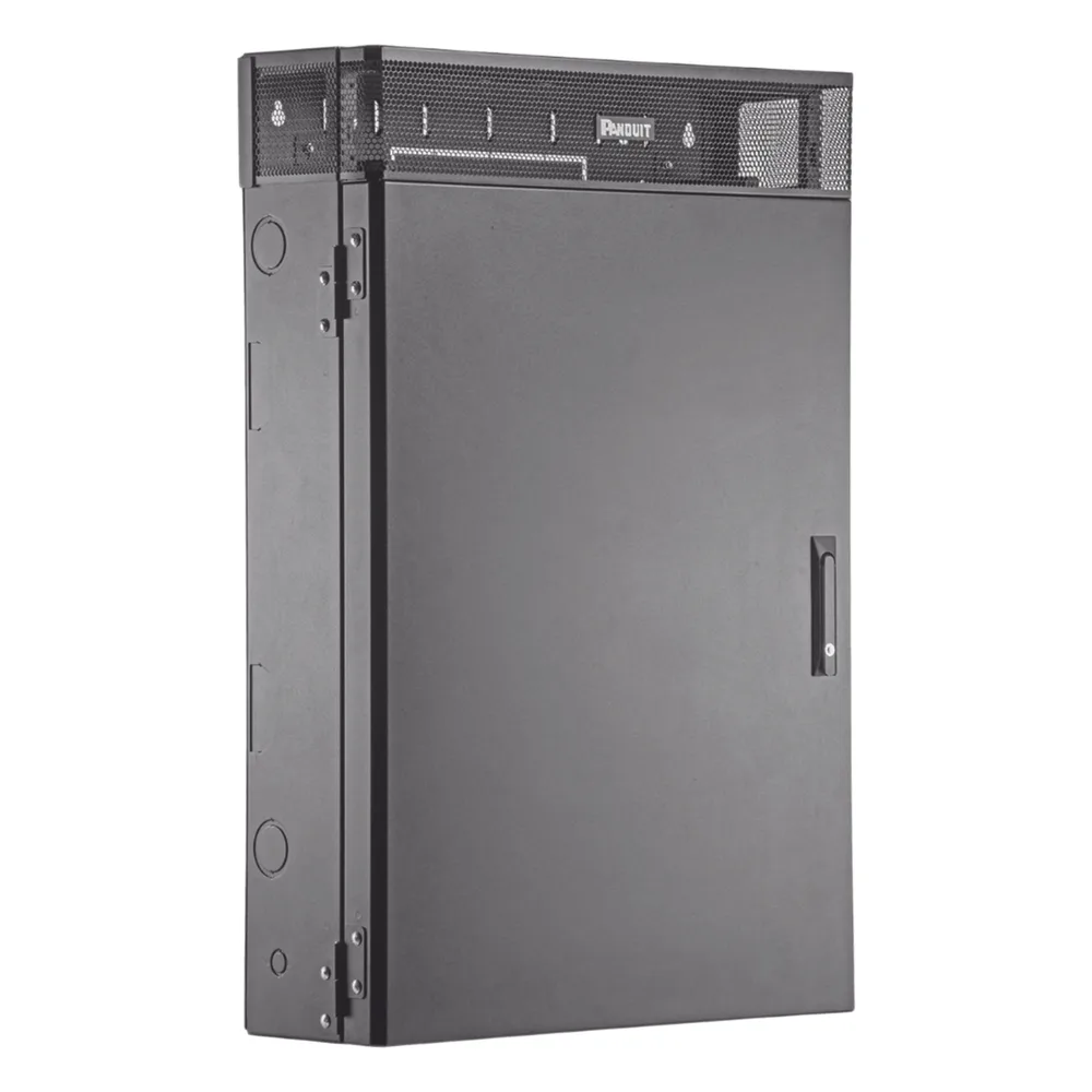 Gabinete de Montaje en Pared TrueEdge™, Con 3 UR para Equipo Activo y 3 UR para Paneles de Parcheo, Fabricado en Acero, Color Negro