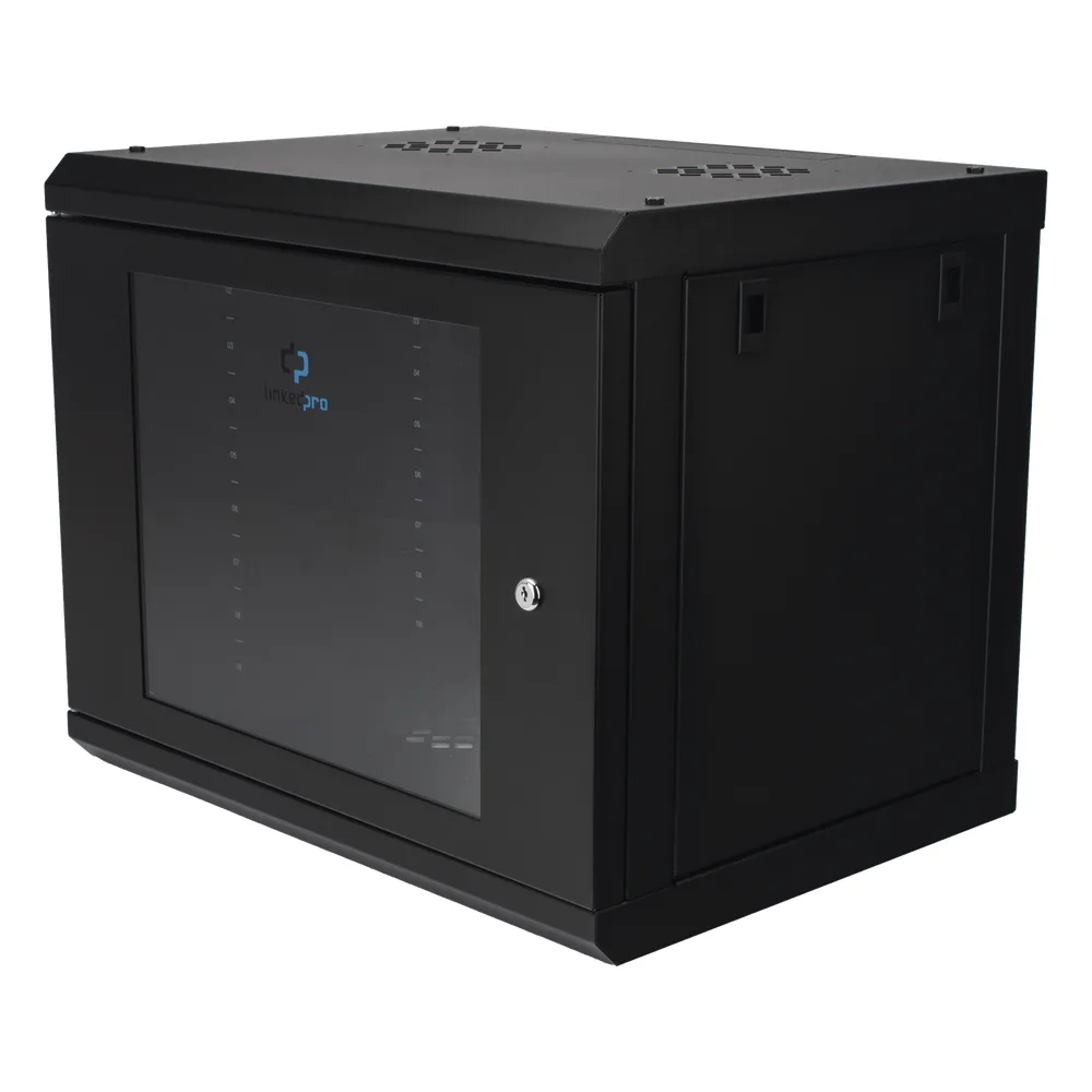 Gabinete de Pared con Puerta de Cristal Templado, 455 mm de Profundidad, 9U Rack de 19'', Acero Reforzado – vista 3