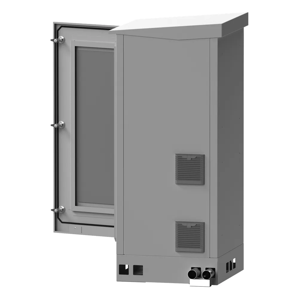 Gabinete de Piso para Exterior con Ventiladores y Termostato con Rack de 19" de 16 U + Espacio para Baterías, Se envía el Gabinete Armado. – vista 4