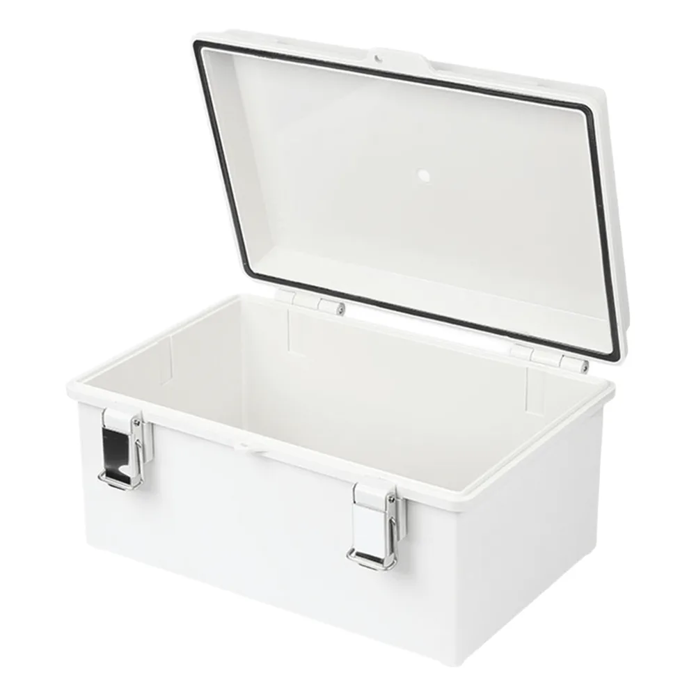 Gabinete de Plástico ABS, Uso en Intemperie IP66 (190 x 290 x 140 mm) cierre por broche Inoxidable y Permite Cerrado con Candado y Llave (Perno 5mm) No Incluido