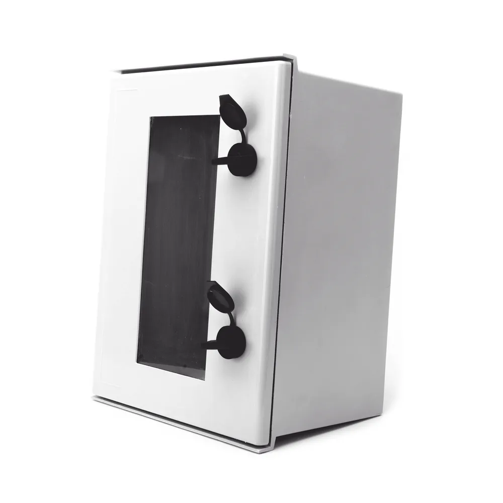 Gabinete de Poliéster IP65 Puerta Transparente, Uso en Intemperie (300 x 400 x 200 mm) con Placa Trasera Interior de Plástico (Incluye Chapa y Llave). – vista 5