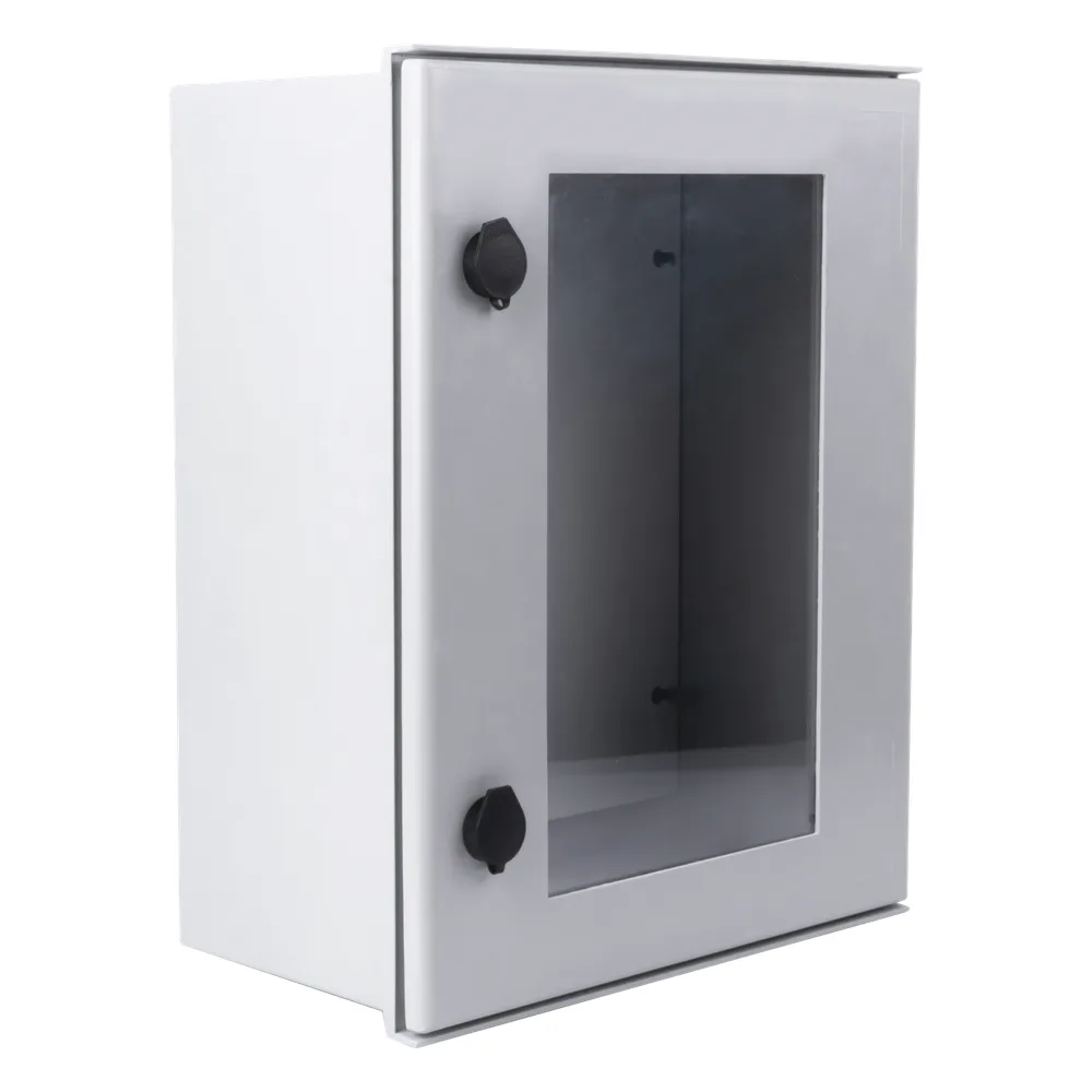 Gabinete de Poliéster IP65 Puerta Transparente, Uso en Intemperie (400 x 500 x 200 mm) con Placa Trasera Interior de Plástico (Incluye Chapa y Llave). – vista 2