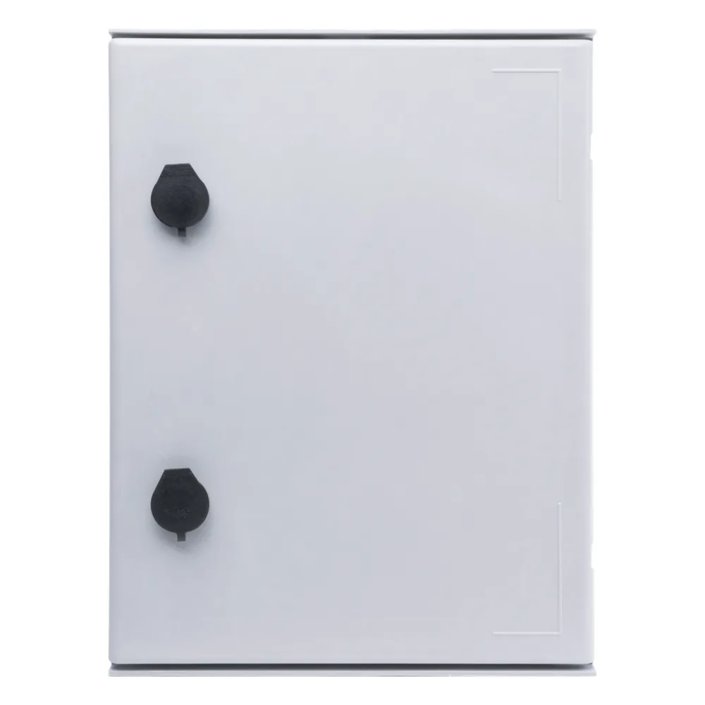 Gabinete de Poliéster IP65 Uso en Intemperie (300 x 400 x 200 mm) con Placa Trasera Interior de Plástico (Incluye Chapa y Llave).