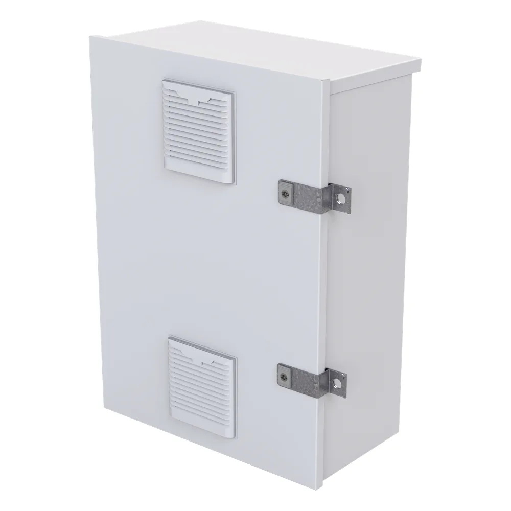 Gabinete para instalación de 2 Baterías PL110D12, Fabricado en Lámina Galvanizada, Accesorios para piso o poste (No incluidos) – vista 2