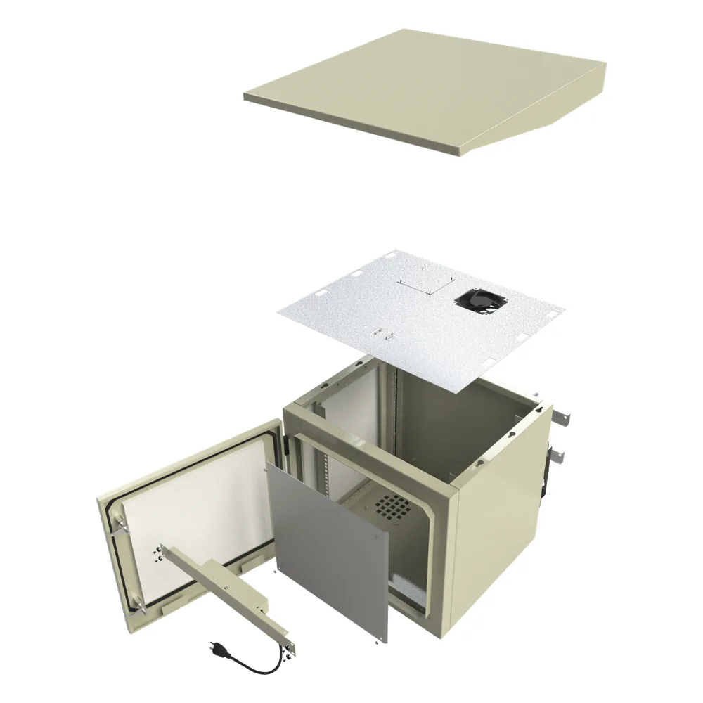 Gabinete para Poste/Torre/Pared de Exterior con Ventiladores y Termostato con Rack de 19" de 9 U. – vista 9