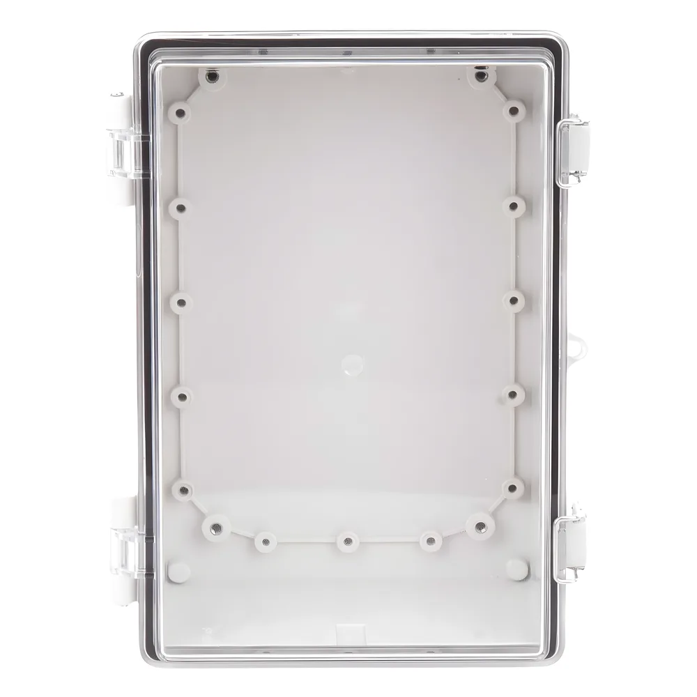Gabinete Plástico ABS, Puerta Transparente, Uso en Intemperie IP66 (190 x 290 x 140 mm) cierre por Broche Inoxidable y Permite Cerrado con Candado y Llave (Perno 5mm) No Incluido – vista 3
