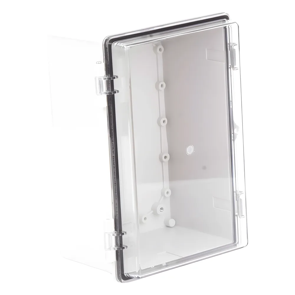 Gabinete Plástico ABS, Puerta Transparente, Uso en Intemperie IP66 (190 x 290 x 140 mm) cierre por Broche Inoxidable y Permite Cerrado con Candado y Llave (Perno 5mm) No Incluido – vista 5