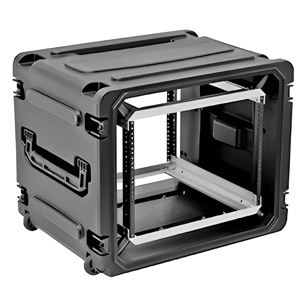 Gabinete Plástico Móvil con Amortiguador con Rack de 19" 10 Unidades.