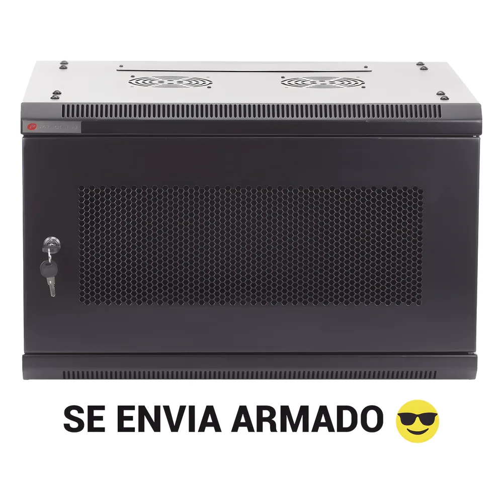 Gabinete PRECISION, Con Puerta de Cristal Templado, de 19in, 9UR, 450mm de Profundidad, Color Negro