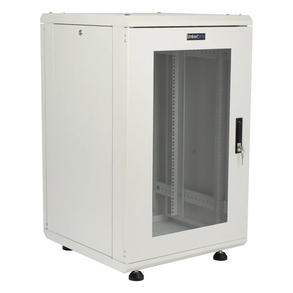 Gabinete Rackeable / 18 Unidades / 19 Pulgadas / Puerta de Cristal / Capacidad de Carga 750 Kg / Dimensiones 600x605x930 mm (23.6x23.8x36.6 in) – vista 5