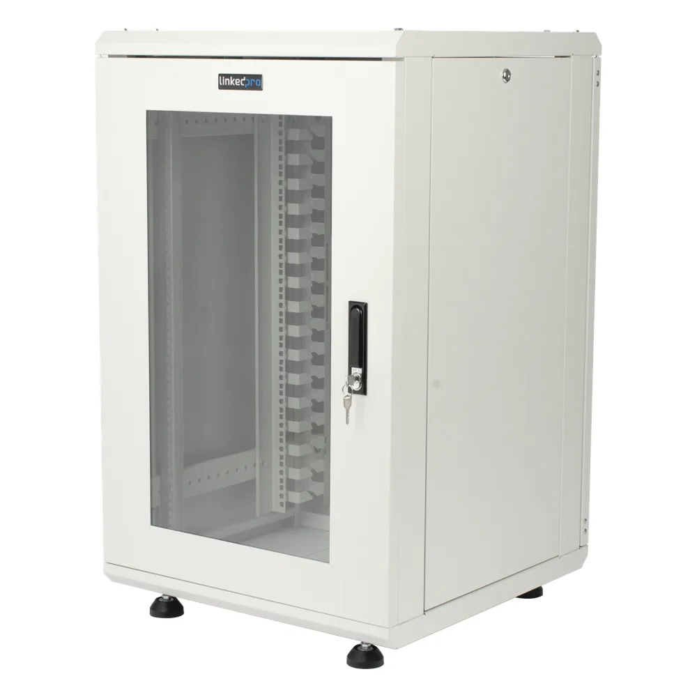 Gabinete Rackeable / 18 Unidades / 19 Pulgadas / Puerta de Cristal / Capacidad de Carga 750 Kg / Dimensiones 600x605x930 mm (23.6x23.8x36.6 in) – vista 6