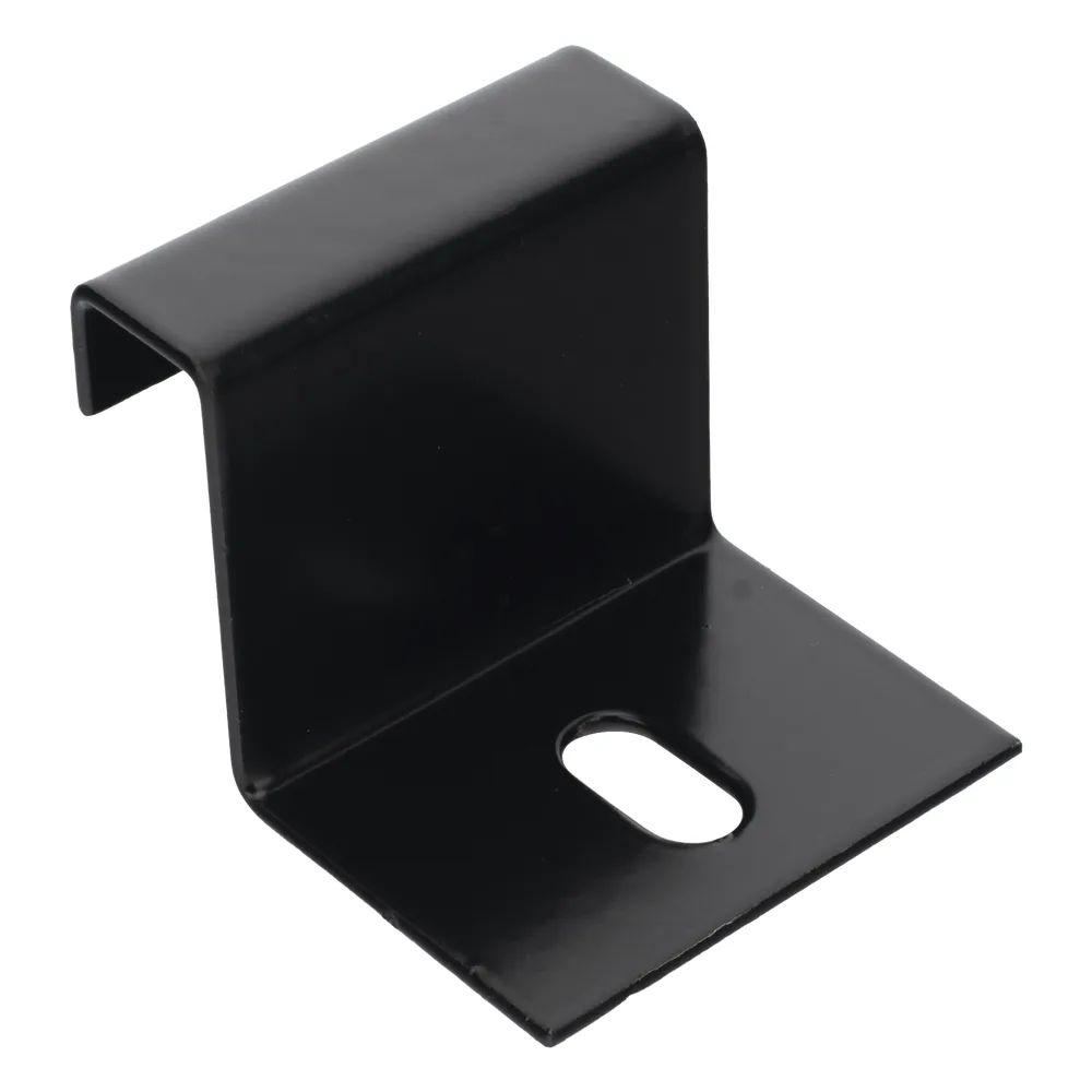 Grapa de Fijación para Escalera Tubular de 1.5" de Peralte y 12" de Ancho, Acabado con Pintura Epóxica Color Negro, Ideal para la Sujeción Segura de la Escalera Tubular a la Estructura