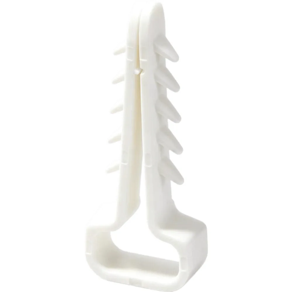 Grapa Taquete de Nylon para Fijación de Cables en Interior y Exterior / Color Blanco / 6 × 12 mm / Paquete con 100 Piezas