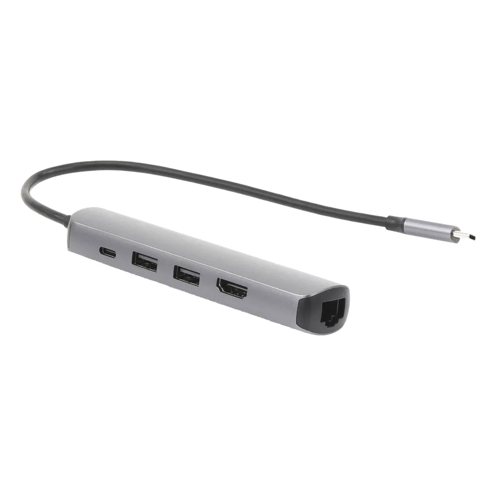 HUB USB-C (Docking Station) 5 en 1 | Ultra Delgado | 2 USB-A 3.1 a (5 Gbps) | HDMI 4K@60Hz | RJ45 (Gigabit Ethernet) | USB-C PD Carga Rápida 100W | Soporta OTG | Chips Inteligentes | Pequeño y Ligero | Caja de Aluminio. – vista 2