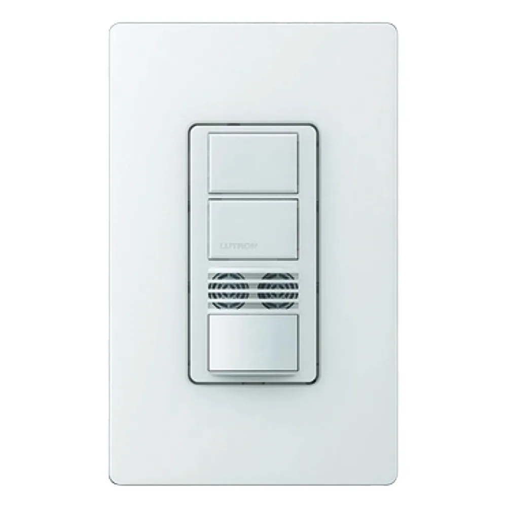 Interruptor con sensor de ocupación de doble tecnología PIR y ultrasónico, dos circuitos, 120-277 V