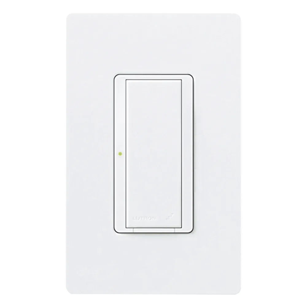 Interruptor de pared on/off para sistema RadioRA 2, doble voltaje 120/277 V, 8 A en iluminación y motores de 1/10 HP (3 A), dos hilos sin cable neutro, unipolar o multilocalización