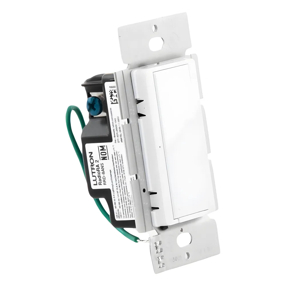 Interruptor electrónico Maestro de encendido/apagado, 8 A en iluminación y motores de 1/4 HP, 120 V, un polo o multilocalización, requiere neutro, para RadioRA 2 y RA2 Select – vista 2