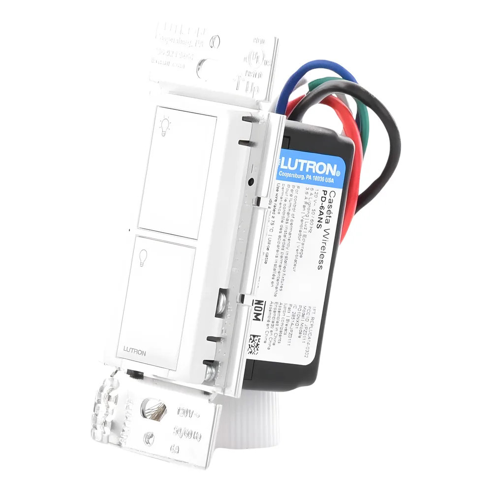 Interruptor on/off inalámbrico de pared para iluminación y ventiladores, 120 V, requiere neutro, control con Pico o desde la app con Smart Bridge, Caseta Wireless – vista 3
