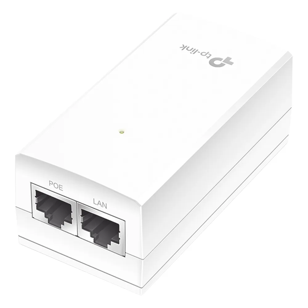 Inyector PoE Pasivo de 24V / 2 puerto 10/100/1000 Mbps / Plug and Play / Montaje en Pared