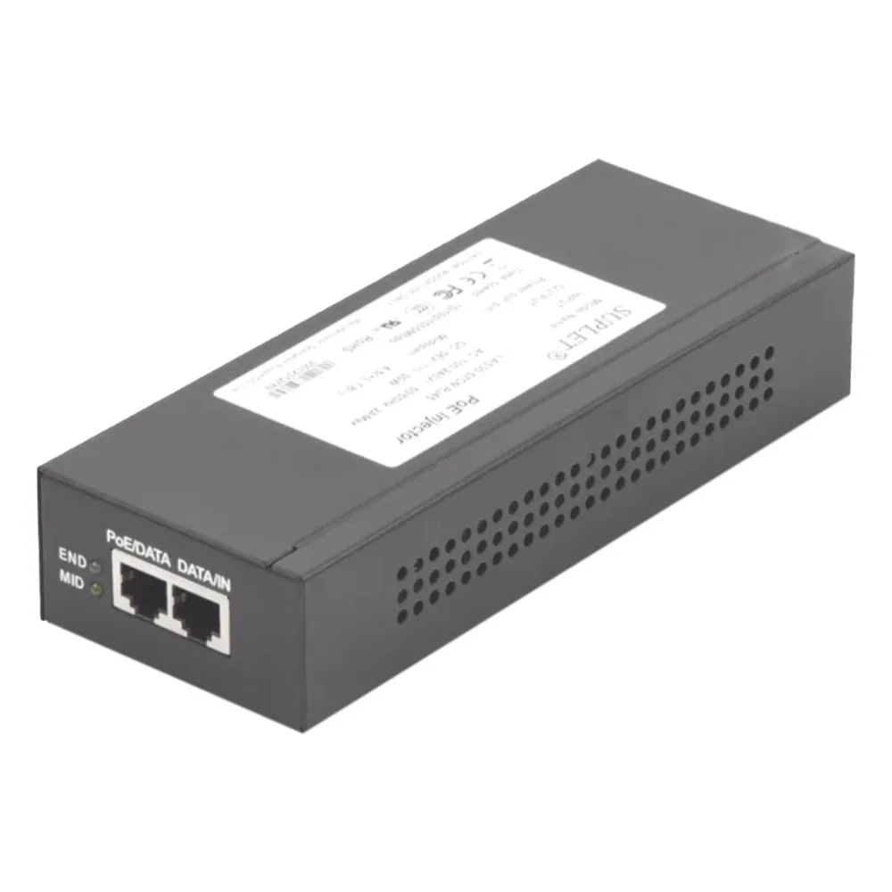 Inyector Super Hi-PoE / 56 Vcc / 60 Watts / Para Domos HIKVISION PTZ / IP (-AE / DE) / Soporta 802.3 af / at / Para Aplicaciones de CCTV