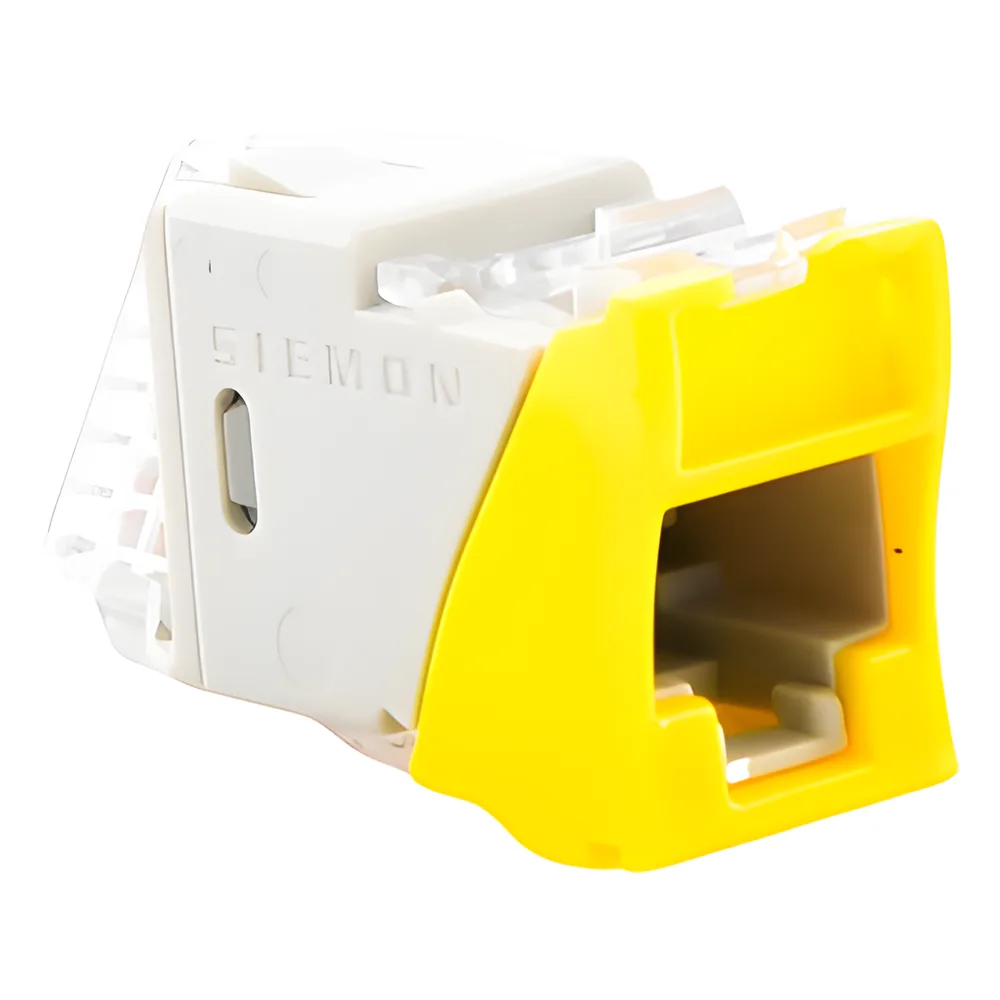 Jack Ultramax Cat5e, UTP, Montaje Híbrido en Placa de Pared (Plano y Angulado), Color Amarillo, Punch Down – vista 4