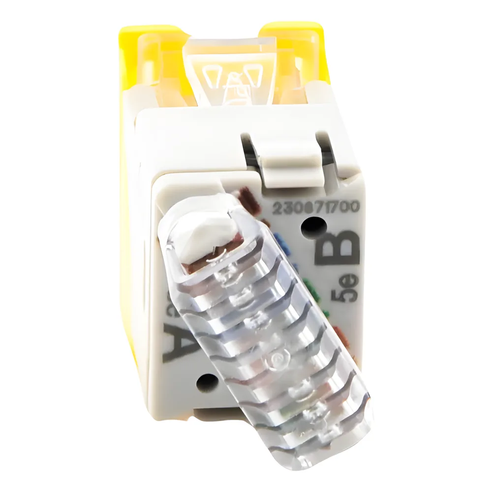 Jack Ultramax Cat5e, UTP, Montaje Híbrido en Placa de Pared (Plano y Angulado), Color Amarillo, Punch Down – vista 5