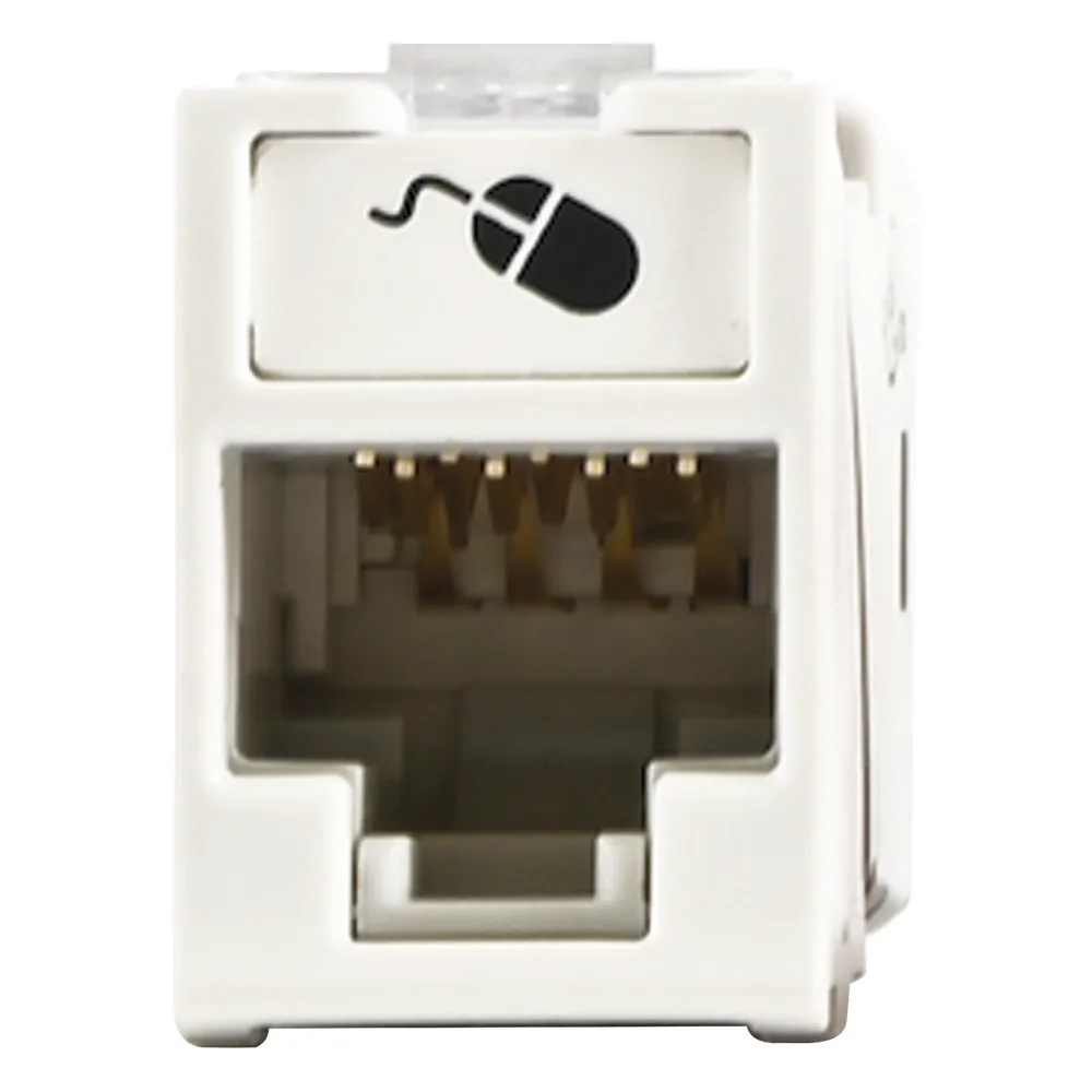 Jack Ultramax Cat6, UTP, Montaje Híbrido en Placa de Pared (Plano y Angulado), Color Blanco, Punch Down