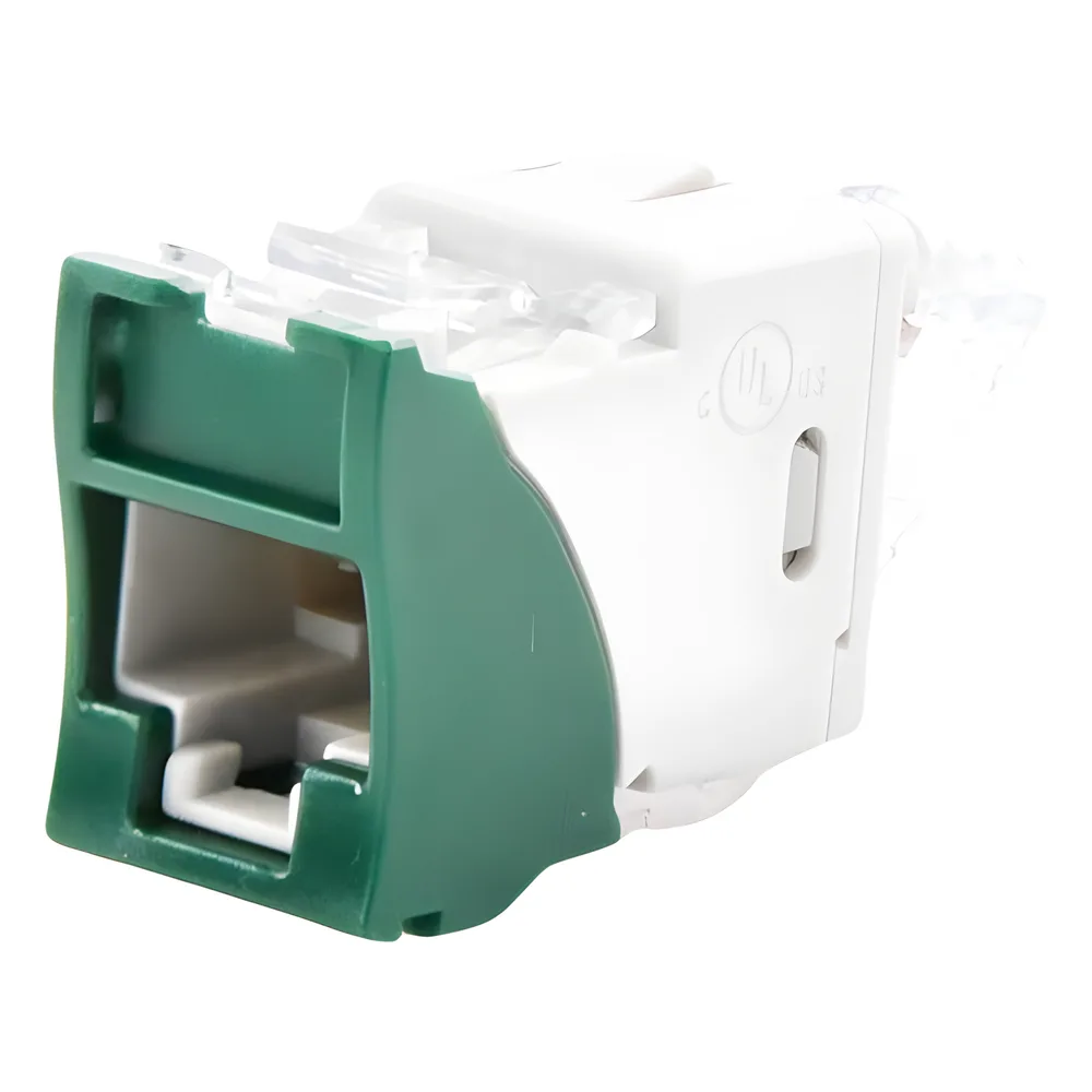 Jack Ultramax Cat6, UTP, Montaje Híbrido en Placa de Pared (Plano y Angulado), Color Verde, Punch Down – vista 3