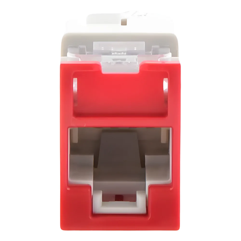 Jack Ultramax Cat6a, Utp, Montaje Híbrido en Placa de Pared (Plano y Angulado), Color Rojo, Punch Down – vista 2