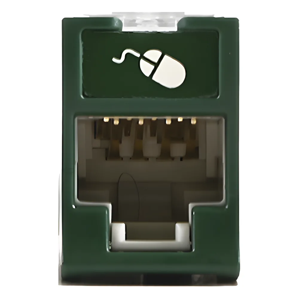 Jack Ultramax Cat6A, UTP, Montaje Híbrido en Placa de Pared (Plano y Angulado), Color Verde, Punch Down