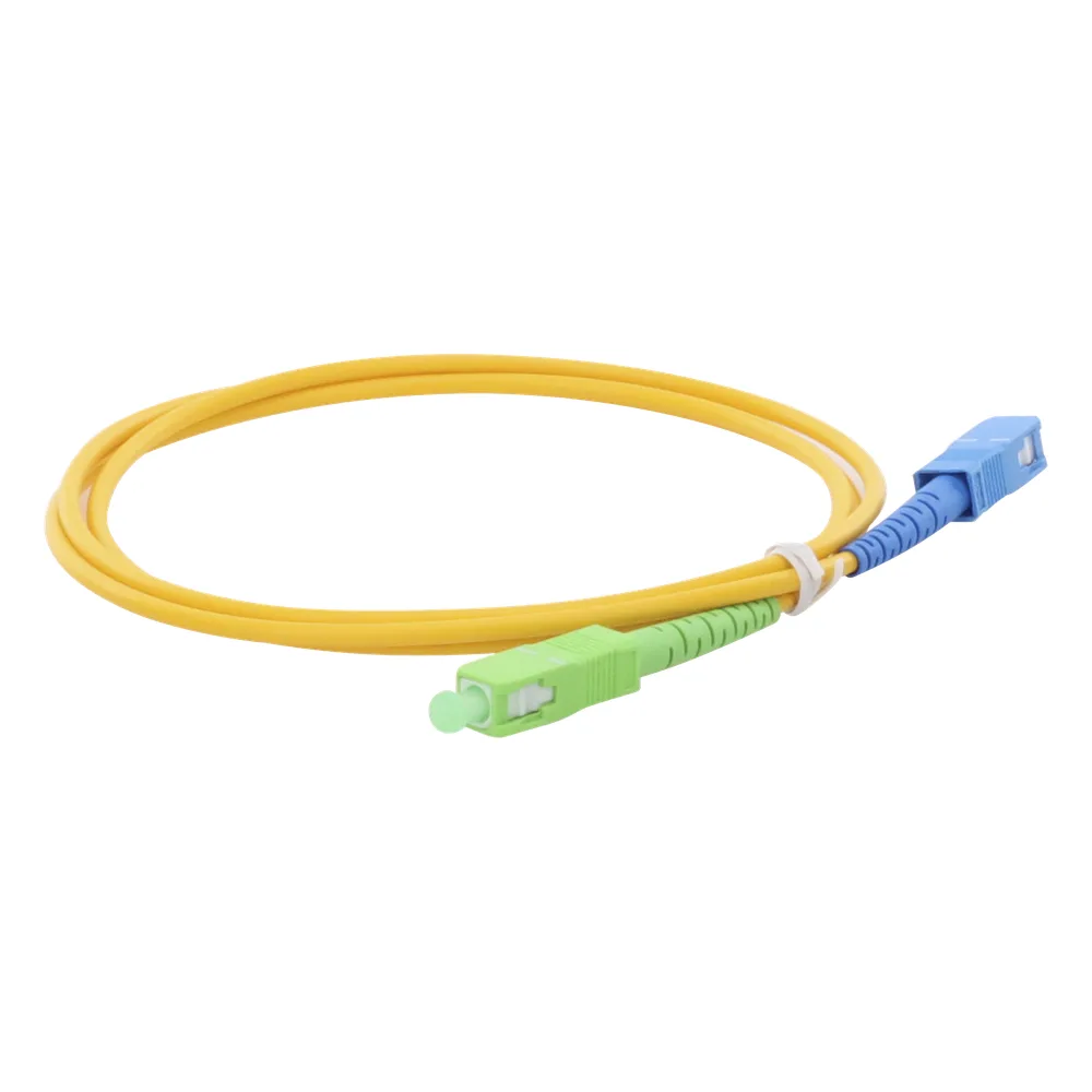 Jumper de Fibra Óptica Monomodo SC/APC-SC/UPC Simplex de 1 Metro (3.28 Pies), 3mm