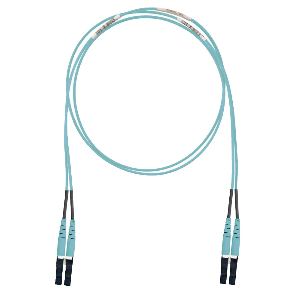 Jumper de Fibra Optica Multimodo 50/125 OM3, LC-LC Duplex, LSZH (Cero Halógenos), Color Aqua, 2 Metros (6.56 Pies) – vista 2