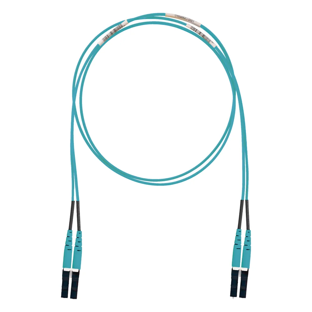 Jumper de Fibra Optica Multimodo 50/125 OM3, LC-LC Duplex, LSZH (Cero Halógenos), Color Aqua, 3 Metros (9.84 Pies)