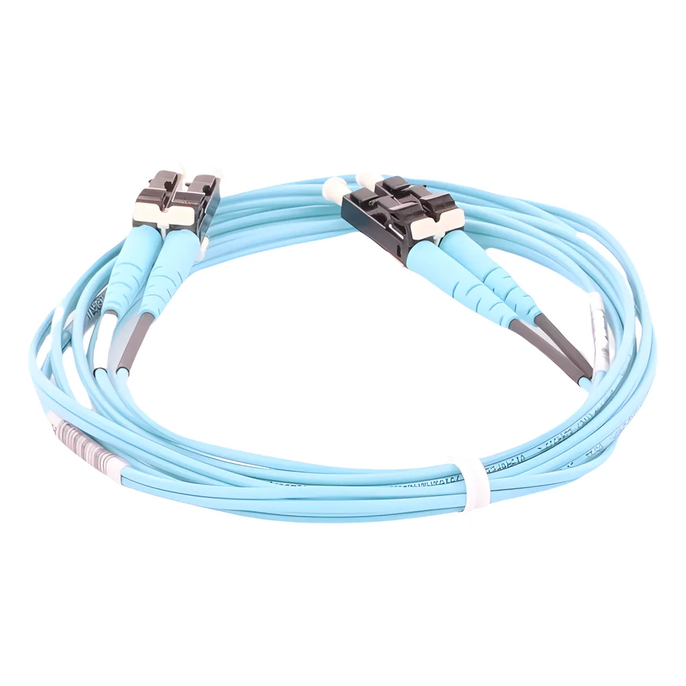 Jumper de Fibra Optica Multimodo 50/125 OM3, LC-LC Duplex, OFNR (Riser), Color Aqua, 2 Metros (6.56 Pies) – vista 4