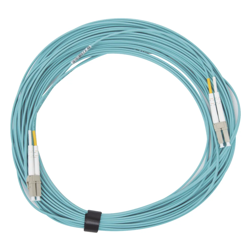 Jumper de Fibra Óptica Multimodo 50/125 XGLO OM3, LC-LC Duplex, OFNR, Color Aqua, 15 Metros (49.21 Pies) – vista 2