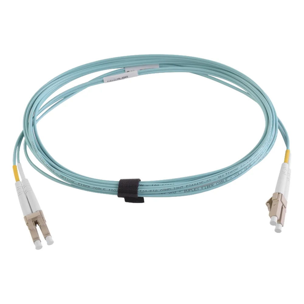 Jumper de Fibra Óptica Multimodo 50/125 XGLO OM4, LC-LC Duplex, OFNR, Color Aqua, 2 Metros (6.56 Pies)