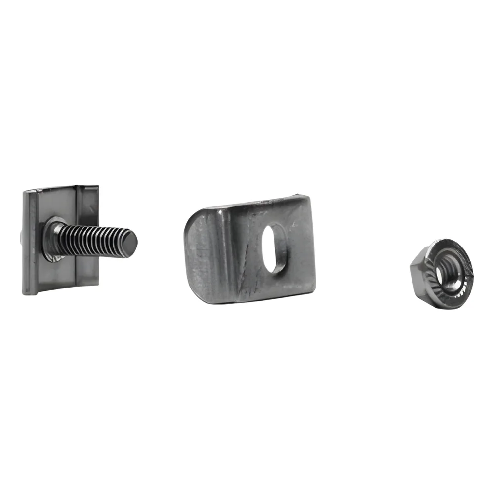 Kit 2 para unir tramos de charola, clema mediana, mas tornillo encastardo, con acabado Electro Zinc