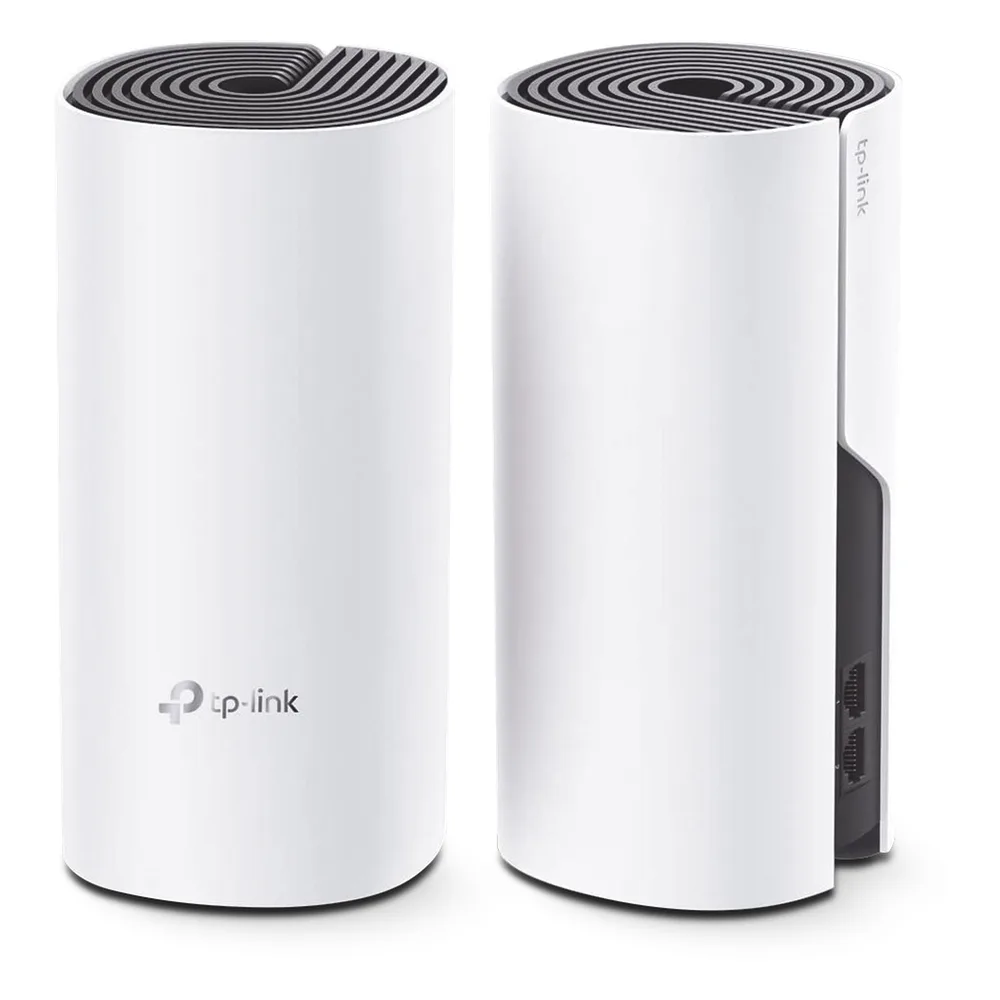 KIT 2 Routers Inalámbricos MESH Interior para Hogar / Doble Banda Wi-Fi 5 AC1200 Mbps / 2 Puerto Gigabit WAN/LAN / 2 Antenas Internas / Administración Mediante la App Deco (iOS, Android)