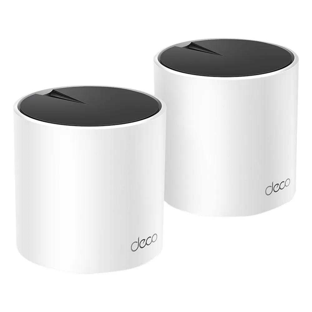 Kit 2 Routers Inalámbricos MESH Interior para Hogar / Doble Banda Wi-Fi 6 AX3000 Mbps / 3 Puerto Gigabit WAN/LAN / 2 Antenas Internas / Administración Mediante la App Deco (iOS, Android) / Protección HomeShield