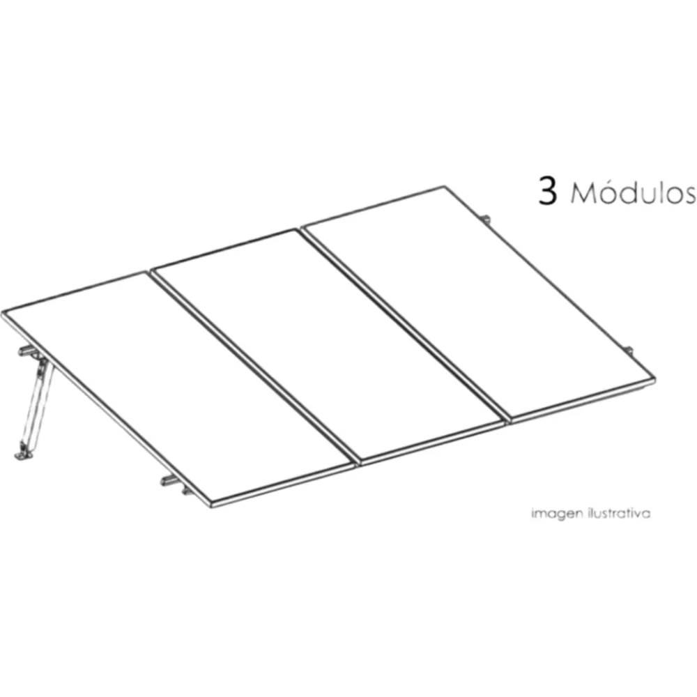 Kit Basel Sistema de Montaje Solar para 3 Módulos / Inclinación 10° / Para Módulo 645 W / Dimensiones del Módulo 2.382 m (7.8 ft) x 1.134 m (3.7 ft) / Velocidad de Viento 170 km/h /  Losa Plana Una Fila