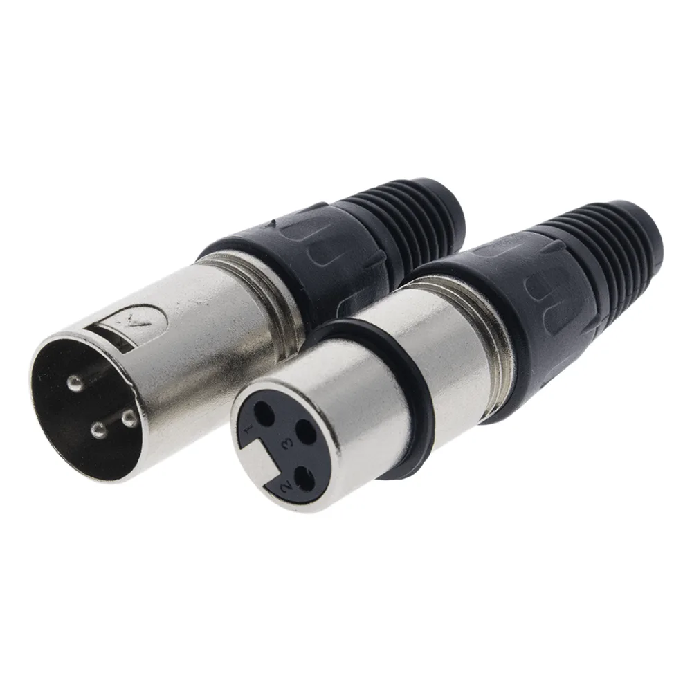 Kit Conector XLR Hembra + XLR Macho | Ideal para Conexiones de Micrófonos, Mezcladoras | Equipo de Audio Profesional