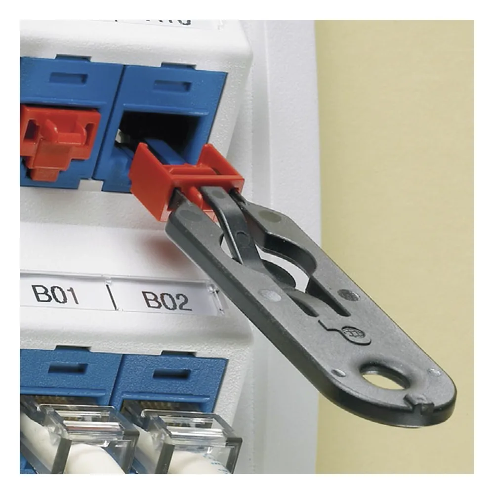 Kit de 10 Dispositivos para Bloquear Puertos Jack RJ45, Color Azul, Incluye Llave de Extracción – vista 4