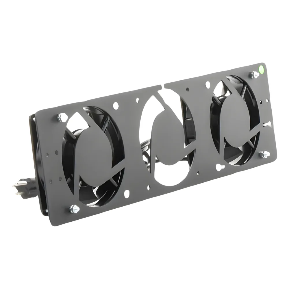 Kit de 2 Ventiladores 110 Vca (12 x 12 cm) con Clavija para Gabinete de Piso – vista 2
