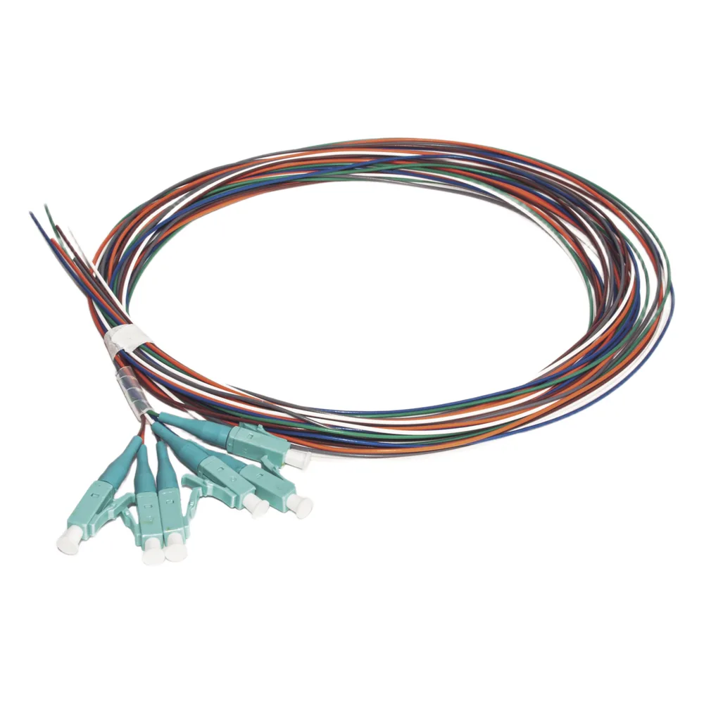 Kit de 6 Pigtails LC Multimodo OM3 50/125, Conectores Aqua, 2 Metros (6.56 Pies)