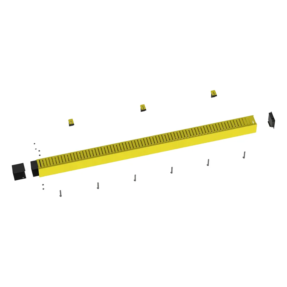 Kit de Administrador de Cables Vertical FiberRunner 4X4, Incluye Soportes de Montaje y Accesorios, Color Amarillo