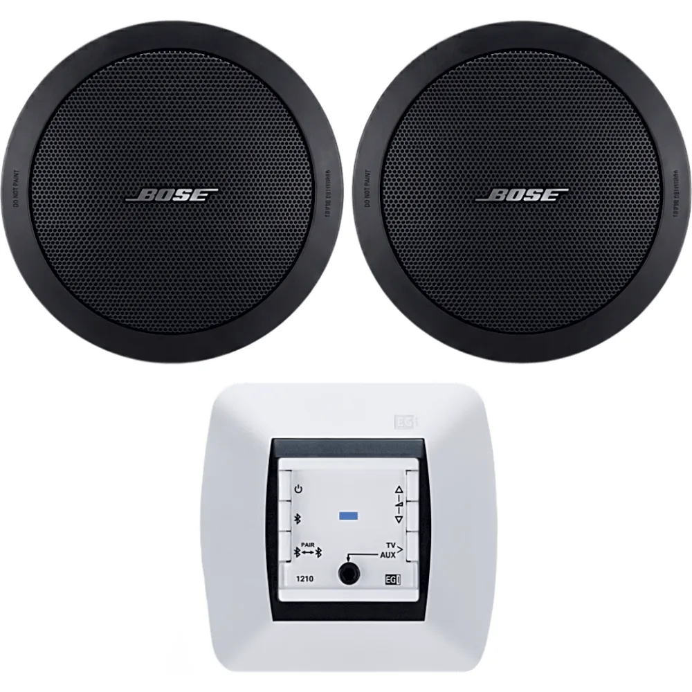 Kit de Audio Residencial | Mando Bluetooth EGI 121010H + Par de Bocinas de Techo BOSE FS2C | 2+2W RMS | 16Ω