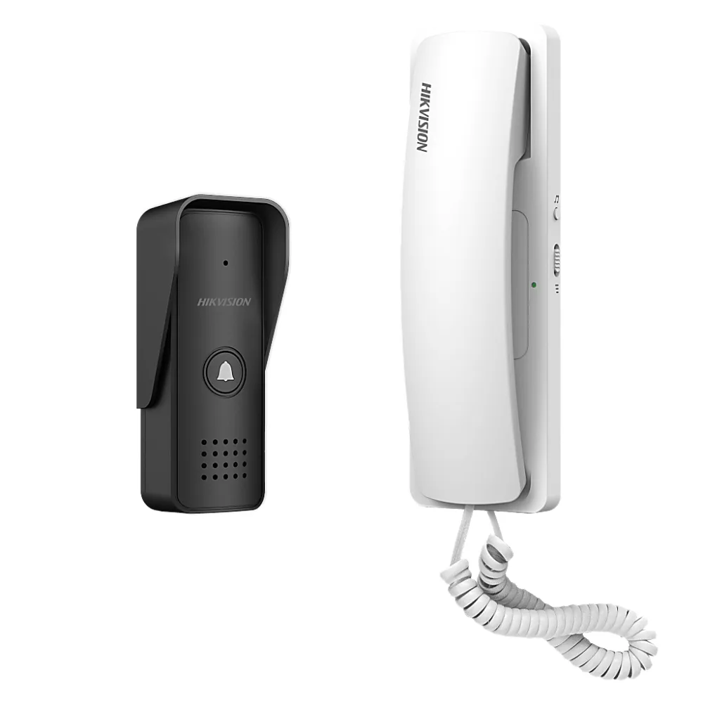 Kit de Audioportero Analógico a 2 Hilos / Apertura de 2 Puertas / Diferentes Tonos y Volúmenes de Timbre / Protección IP55