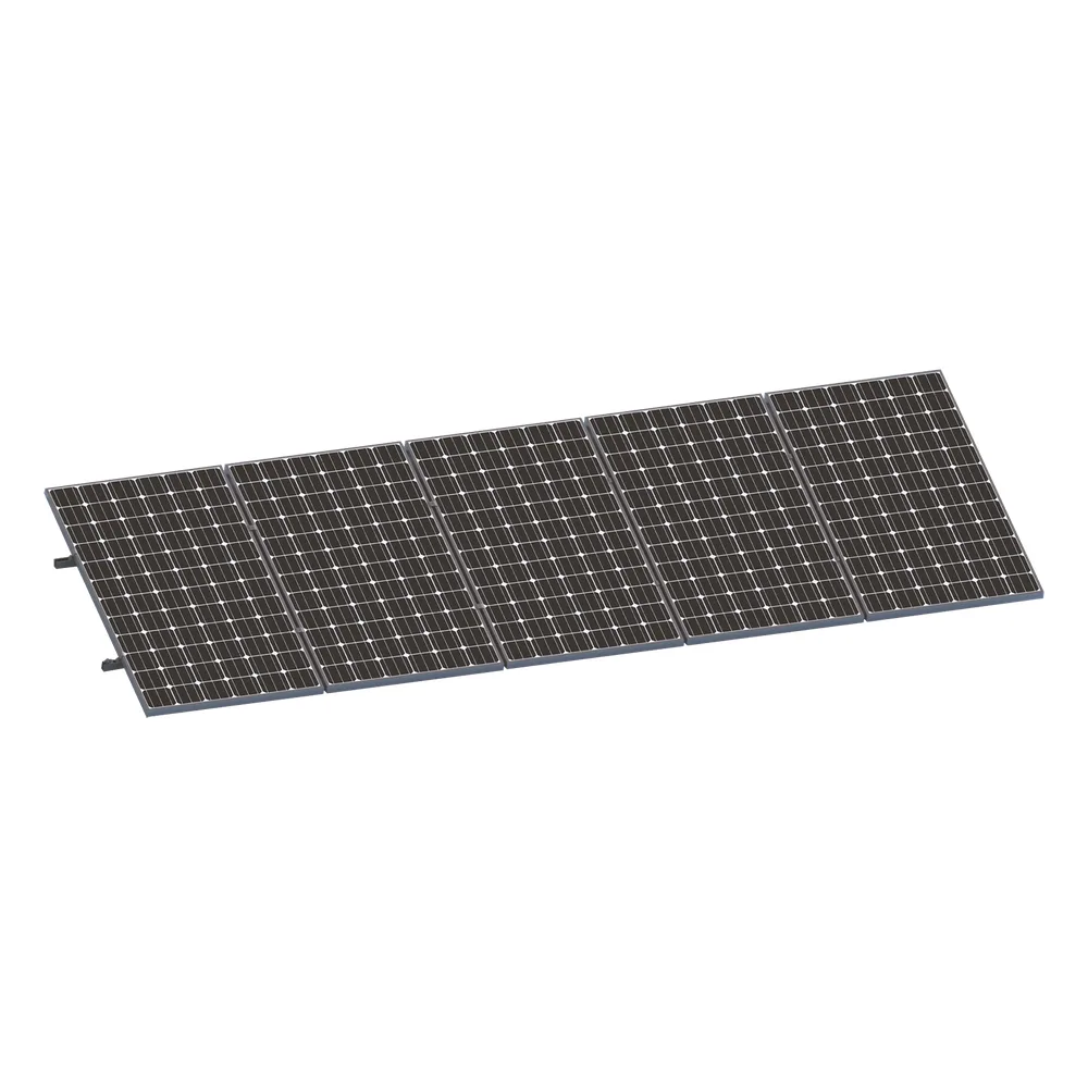 Kit De Minirieles Para Panel Solar Arreglo 1X5 Para Instalación Plano En Lámina