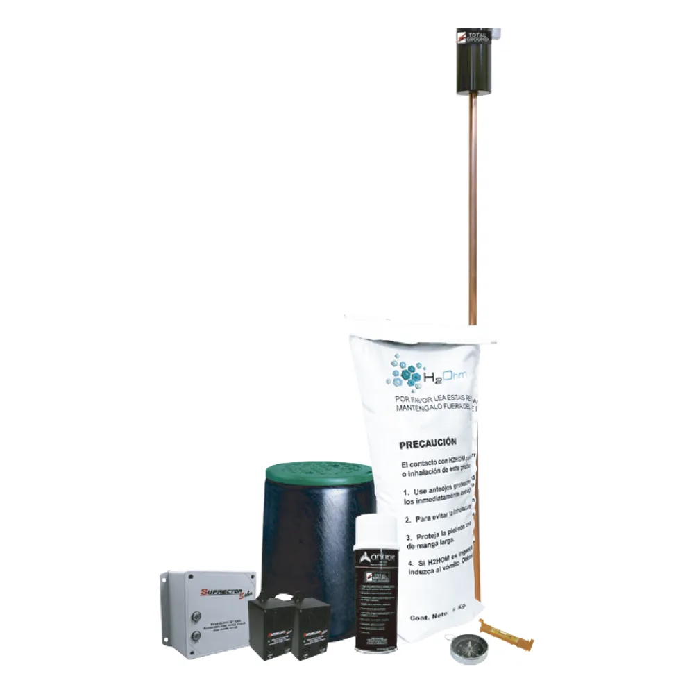 Kit de tierra física (VARIGROUND) con supresor de pico (SOHO) y accesorios de instalación.,