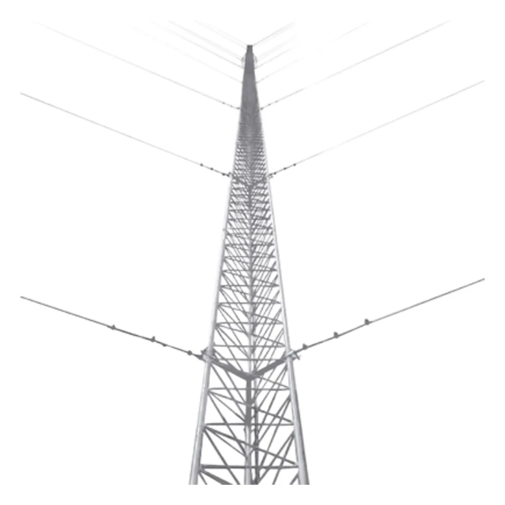 Kit de Torre Arriostrada de Piso de 57 m Altura con Tramo STZ45G Galvanizado por Inmersión en Caliente. (No incluye retenida).